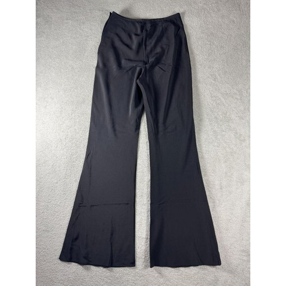 St. Agni Bias Silk Womens Black Flared Pants Medium - Picture 2 of 8